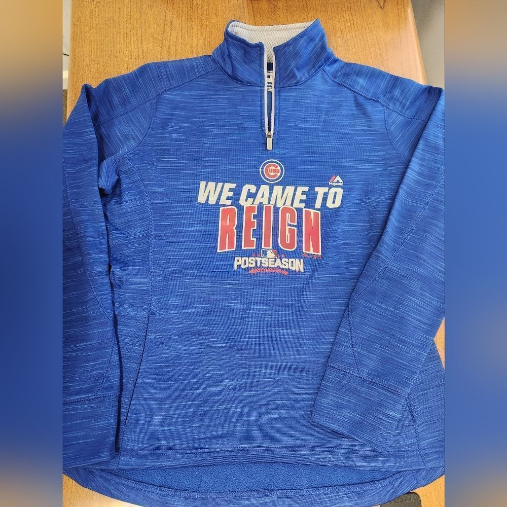 MLB Chicago Cubs MEDIUM Blue Majestic Jacket